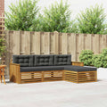 Outdoor-Sofagarnitur Natur und Anthrazit 249,5 x 162,5 x 73 cm