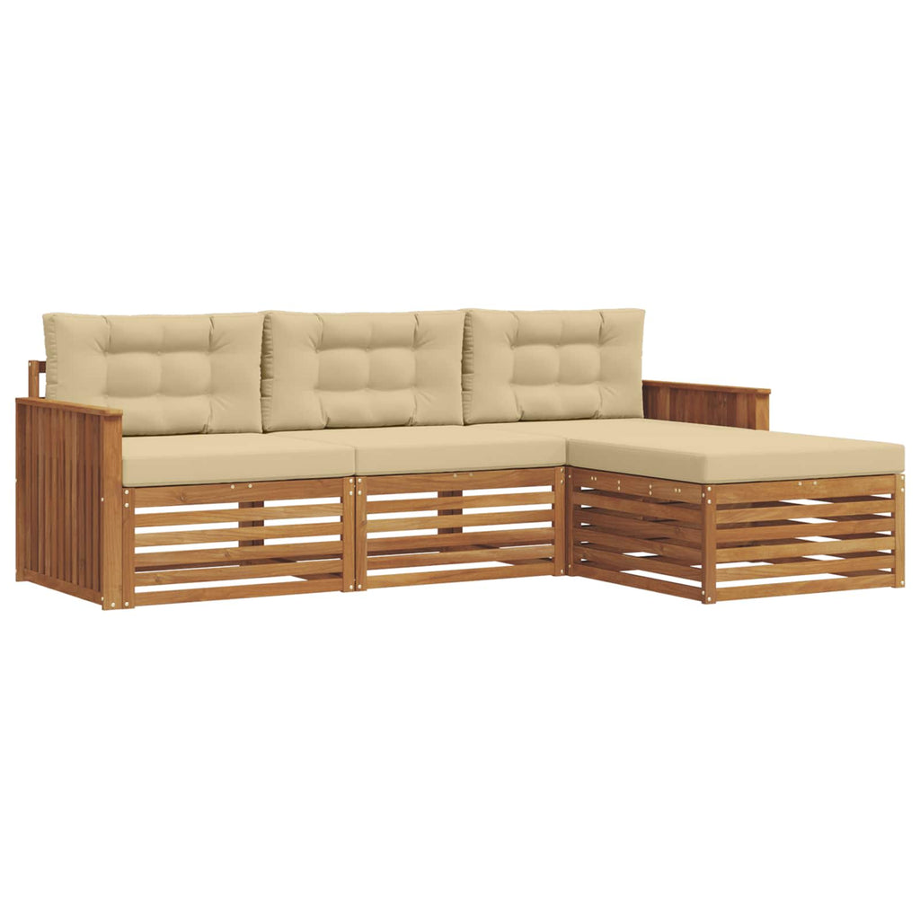 Outdoor-Sofagarnitur Natur und Beige 249,5 x 162,5 x 73 cm