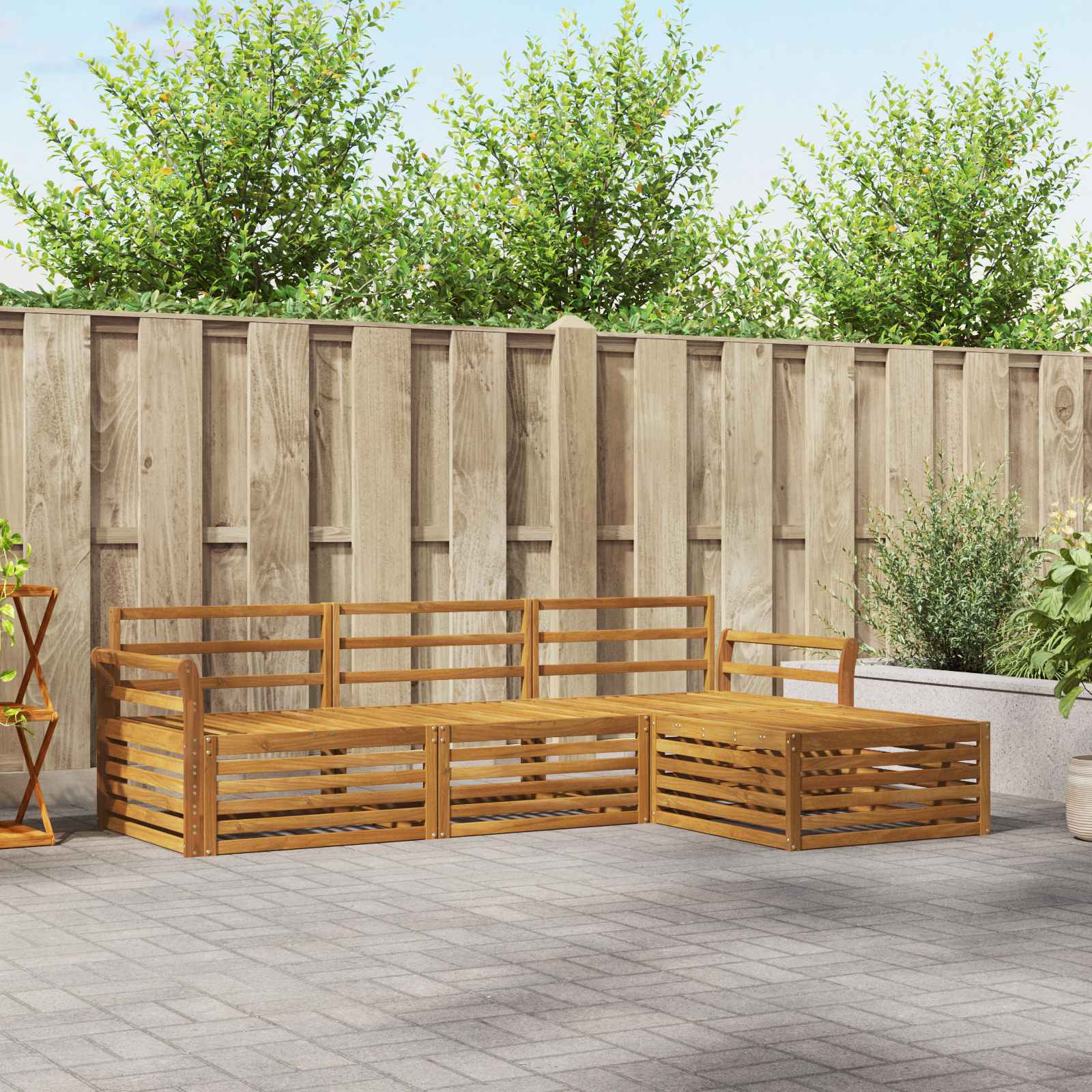 Outdoor-Sofagarnitur Natur 254 x 162,5 x 73 cm