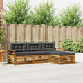 Outdoor-Sofagarnitur Natur und Anthrazit 254 x 162,5 x 73 cm