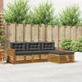 Outdoor-Sofagarnitur Natur und Anthrazit 257,5 x 162,5 x 73 cm