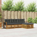 Outdoor-Sofagarnitur Natur und Anthrazit 249,5 x 162,5 x 73 cm