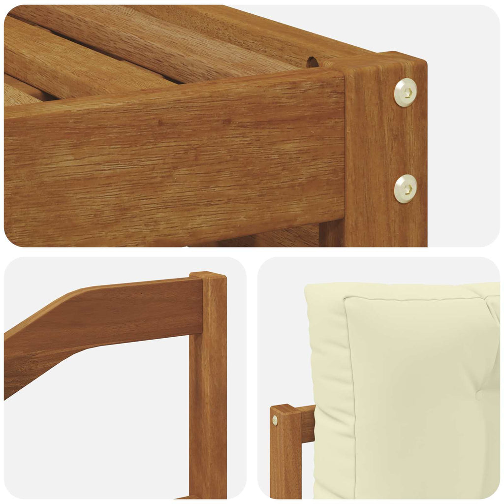 Outdoor-Sofagarnitur Natur und Creme 245,5 x 162,5 x 73 cm