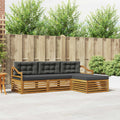 Outdoor-Sofagarnitur Natur und Anthrazit 245,5 x 162,5 x 73 cm