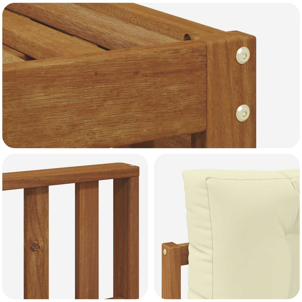 Outdoor-Sofagarnitur mit Kissen 5 pcs Natur und Creme