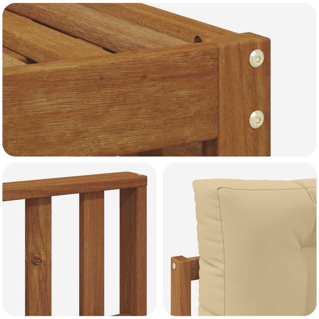 Outdoor-Sofagarnitur mit Kissen 5 pcs Natur und Beige