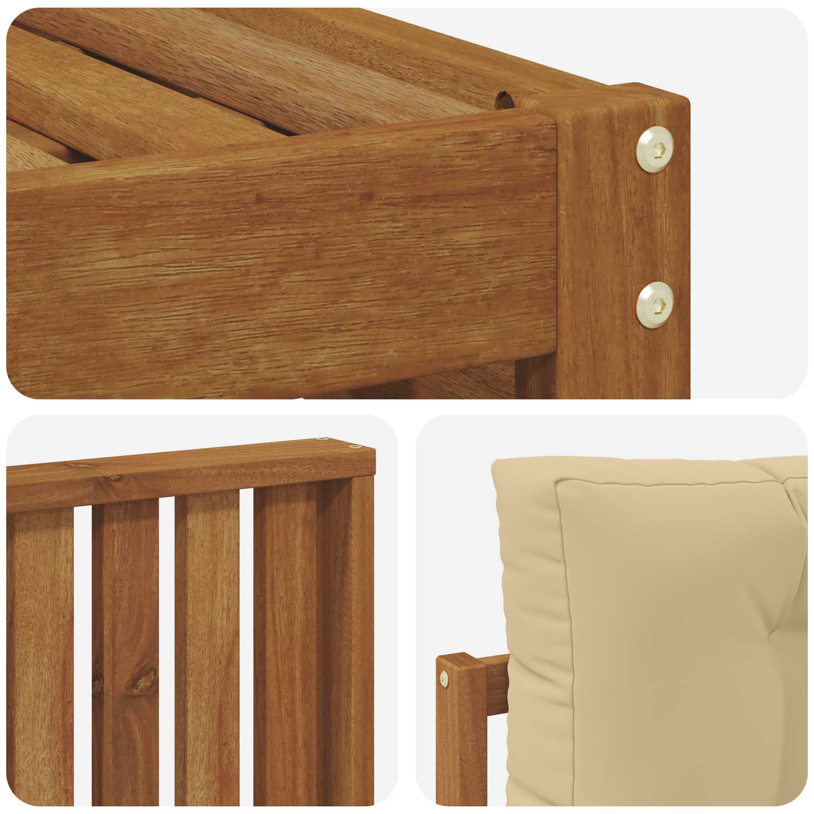 Outdoor-Sofagarnitur mit Kissen 5 pcs Natur und Beige