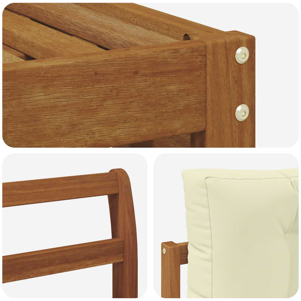 Outdoor-Sofagarnitur mit Kissen 5 pcs Natur und Creme