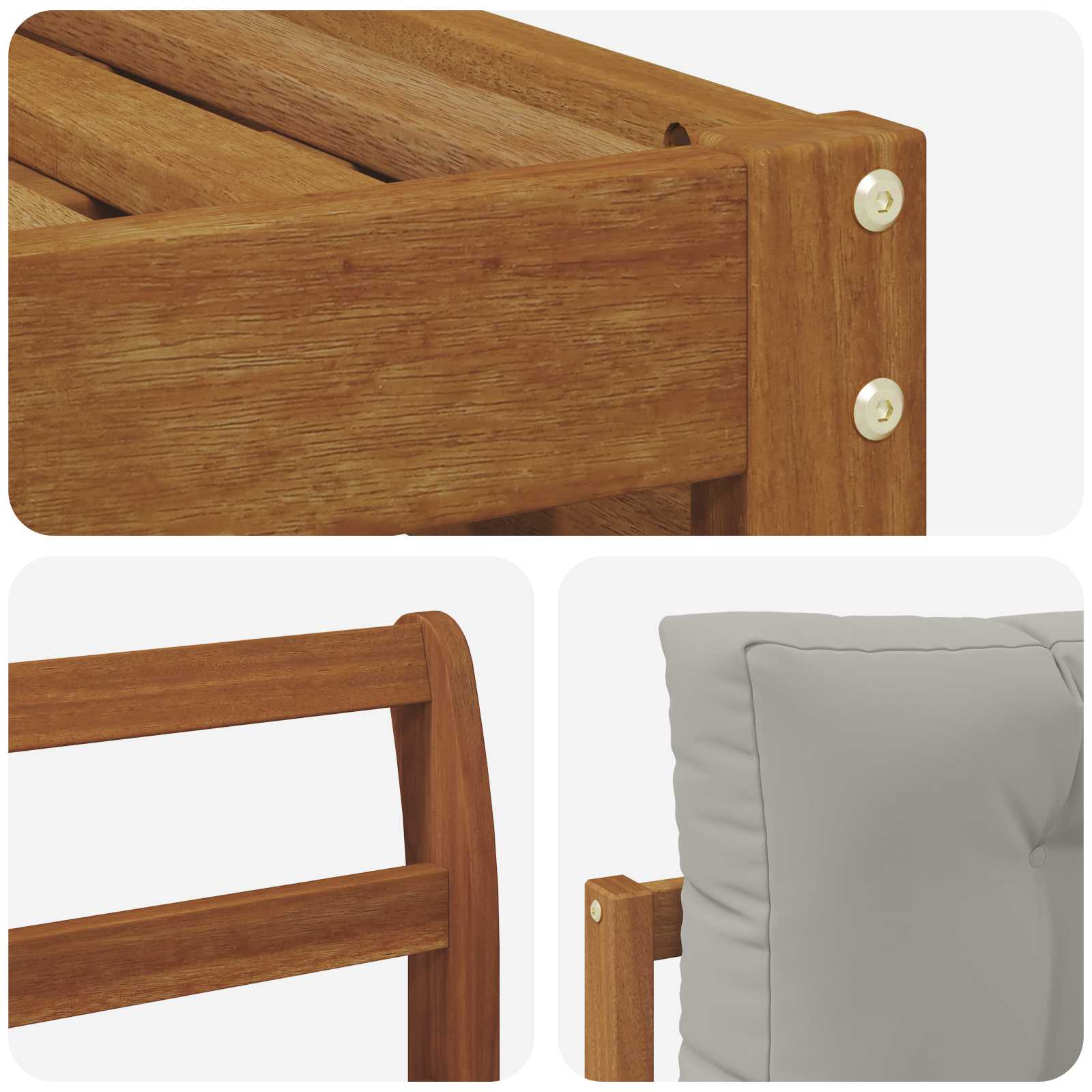 Outdoor-Sofagarnitur mit Kissen 5 pcs Natürlich und Hellgrau