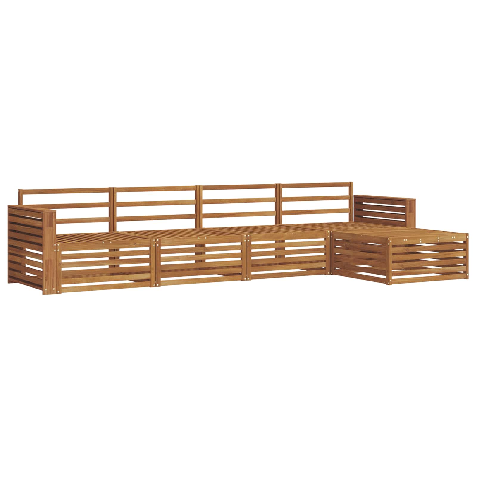 Outdoor-Sofagarnitur 5 pcs Natur Massivholz Akazie