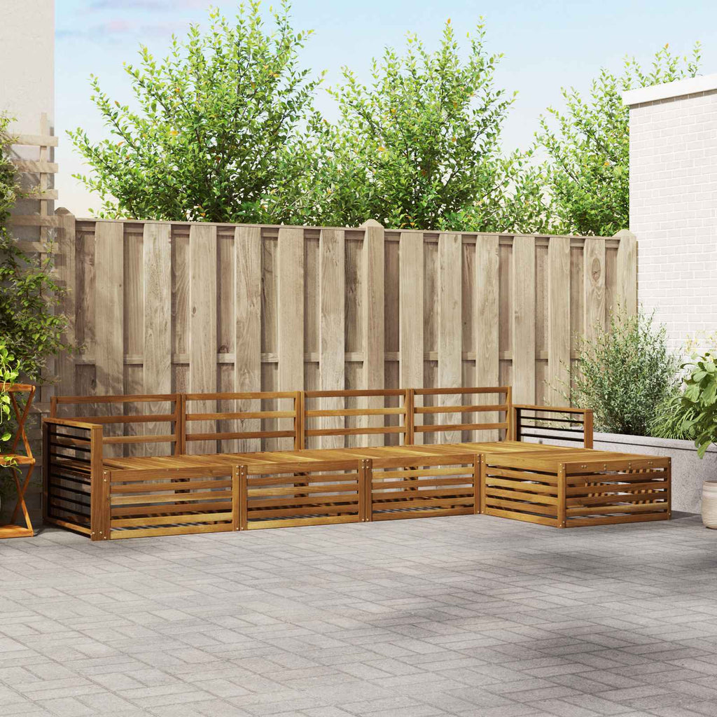 Outdoor-Sofagarnitur 5 pcs Natur Massivholz Akazie