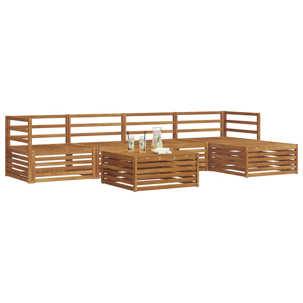 Outdoor-Sofagarnitur 6 pcs Natur Massivholz Akazie