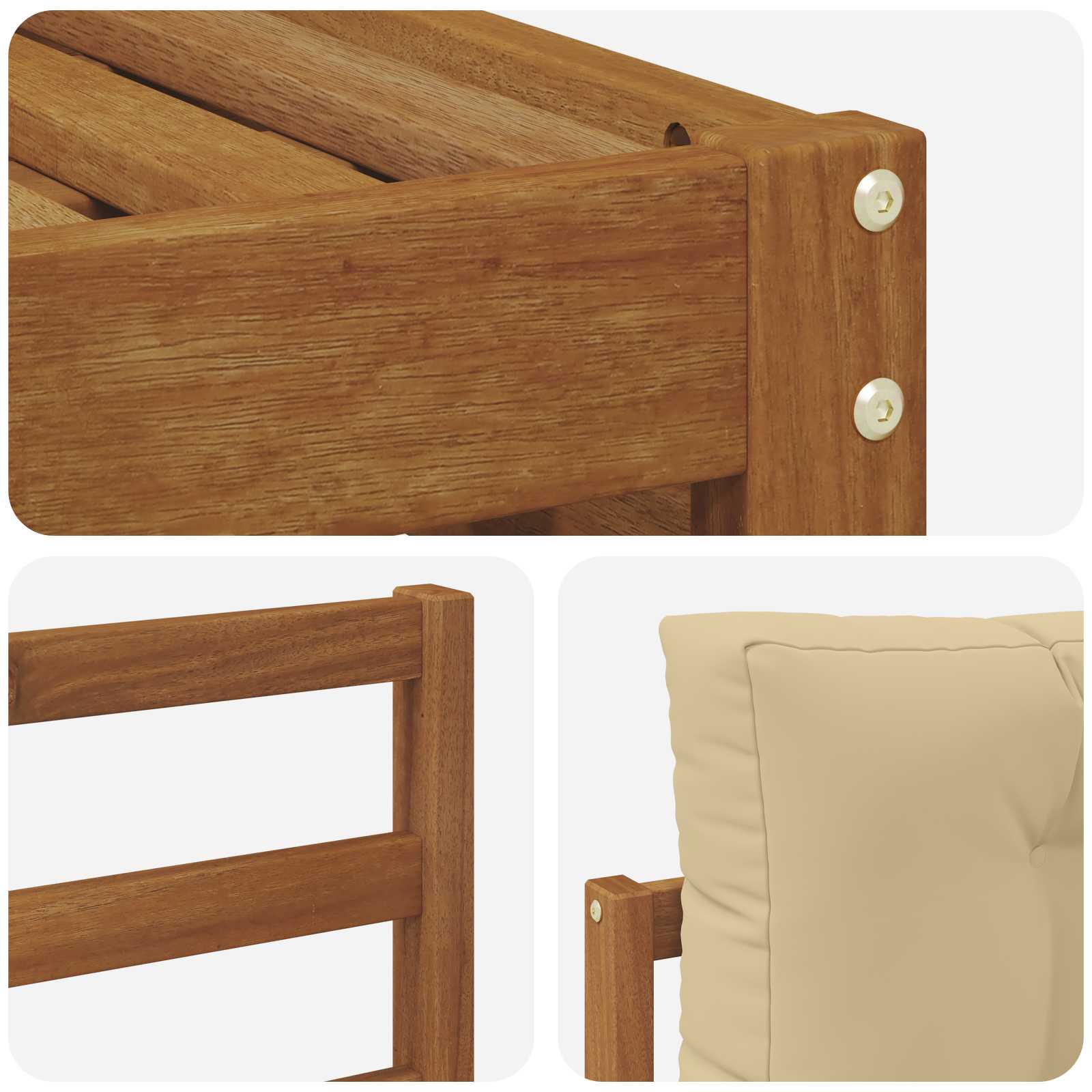 Outdoor-Sofagarnitur mit Kissen 6 pcs Natur und Beige