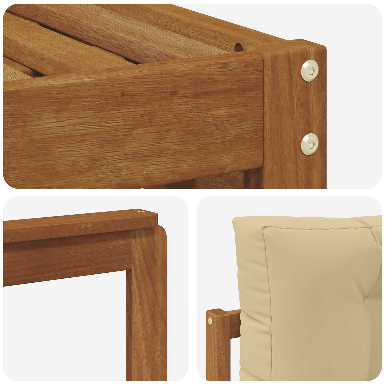 Outdoor-Sofagarnitur mit Kissen 6 pcs Natur und Beige