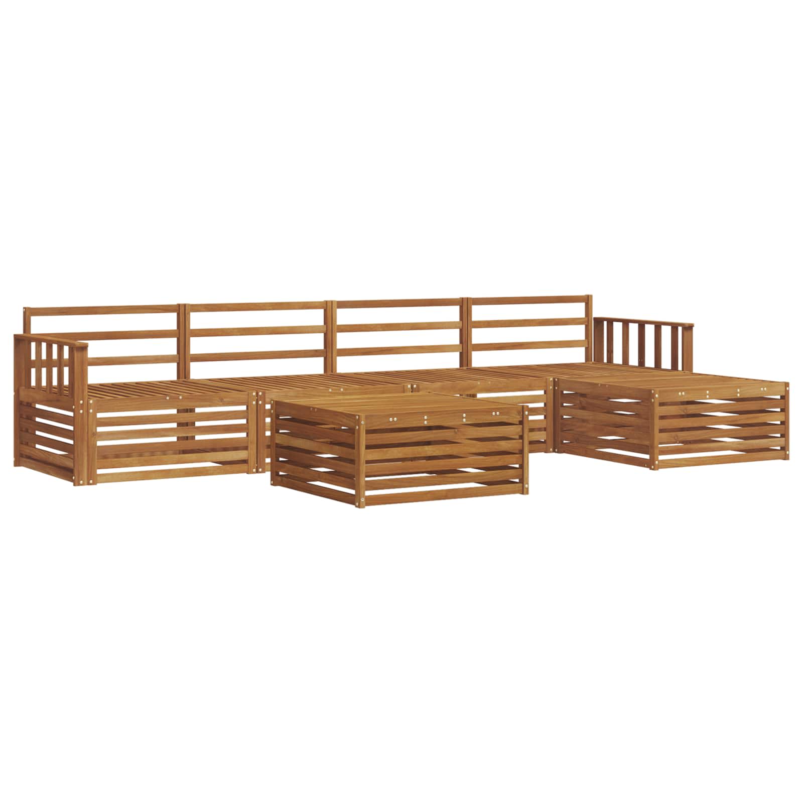 Outdoor-Sofagarnitur 6 pcs Natur Massivholz Akazie