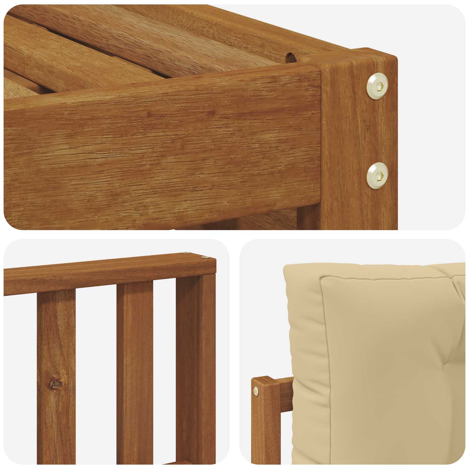 Outdoor-Sofagarnitur mit Kissen 6 pcs Natur und Beige