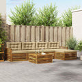 Outdoor-Sofagarnitur mit Kissen 6 pcs Natur und Beige