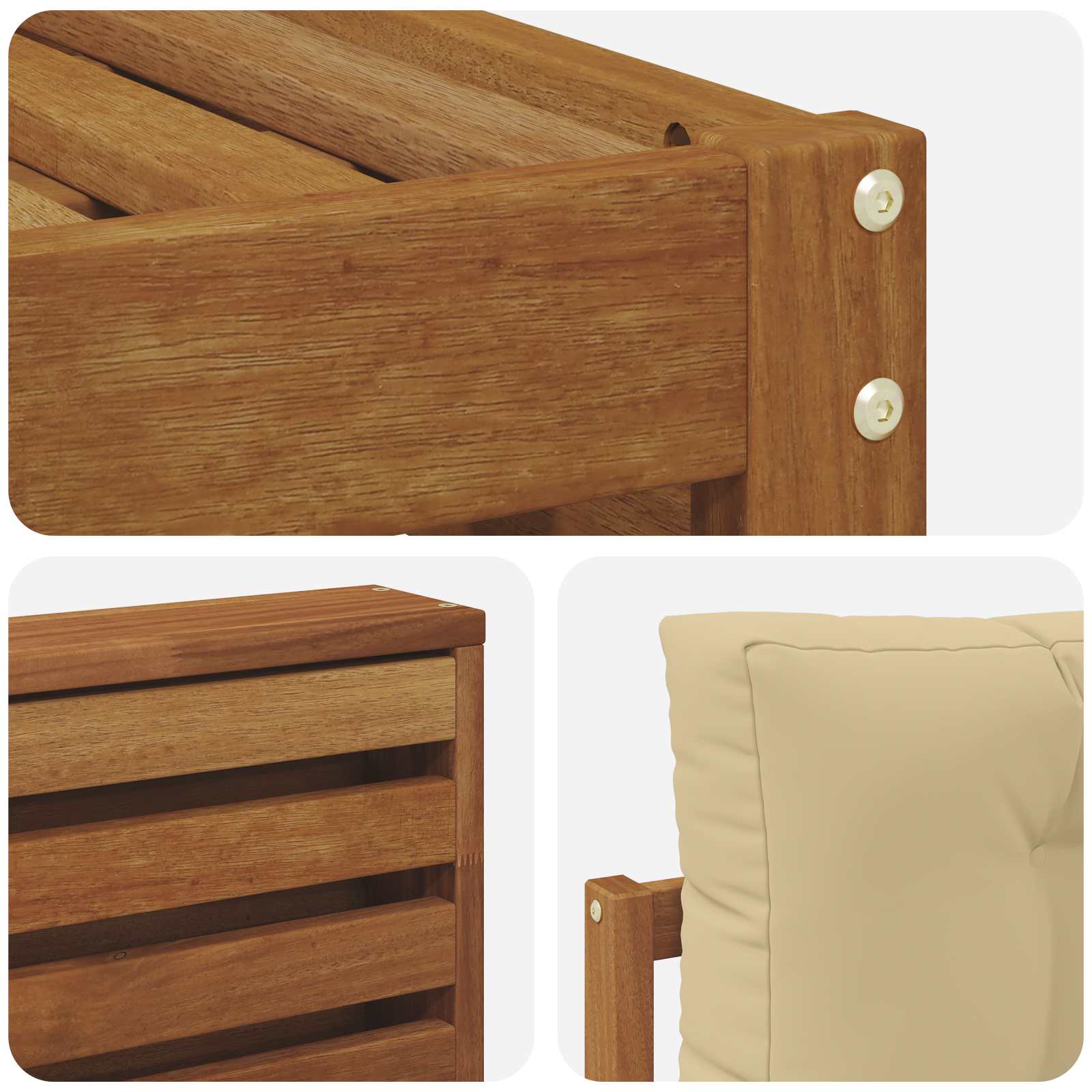 Outdoor-Sofagarnitur mit Kissen 6 pcs Natur und Beige