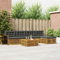 Outdoor-Sofagarnitur mit Kissen 6 pcs Natur und Anthrazit