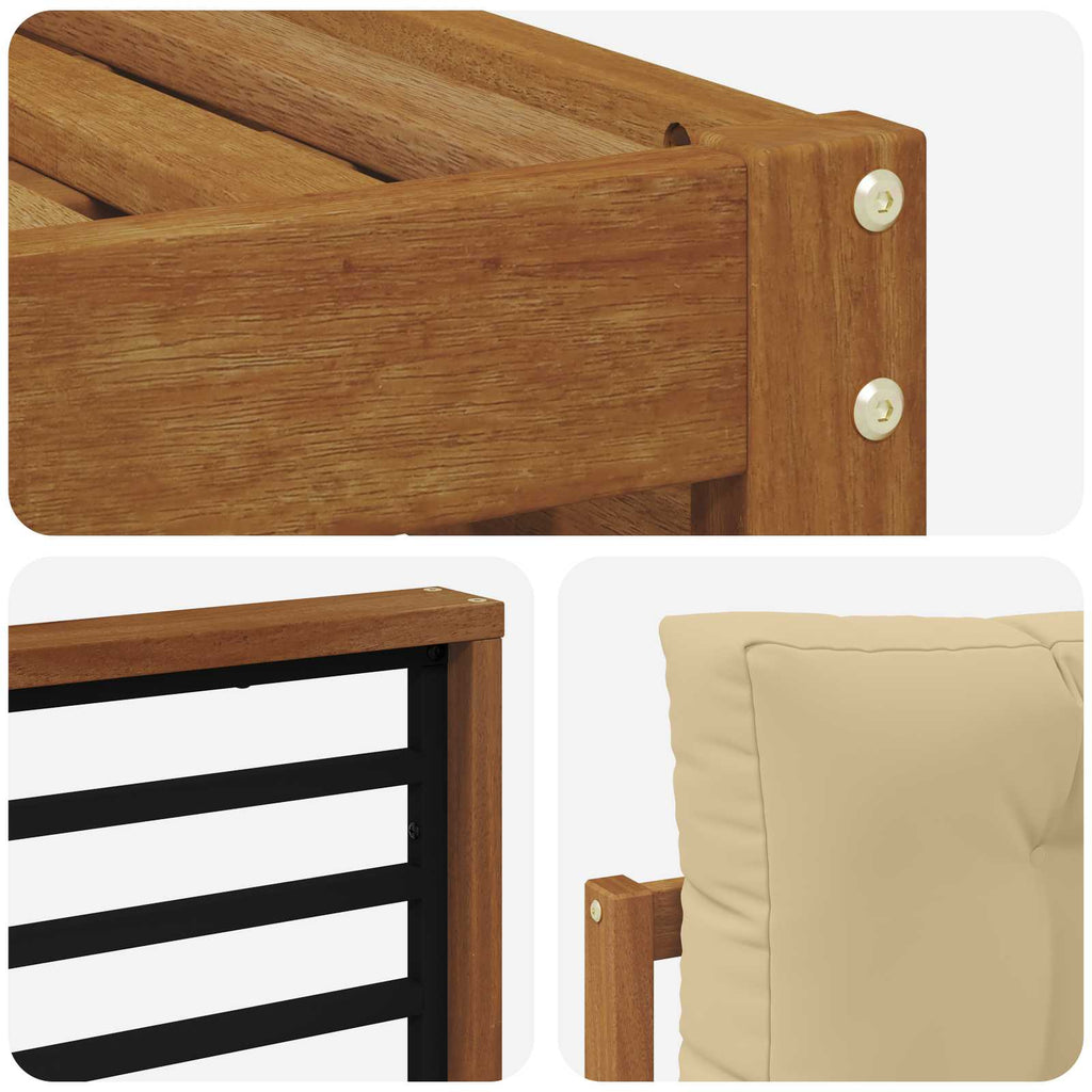 Outdoor-Sofagarnitur mit Kissen 6 pcs Natur und Beige