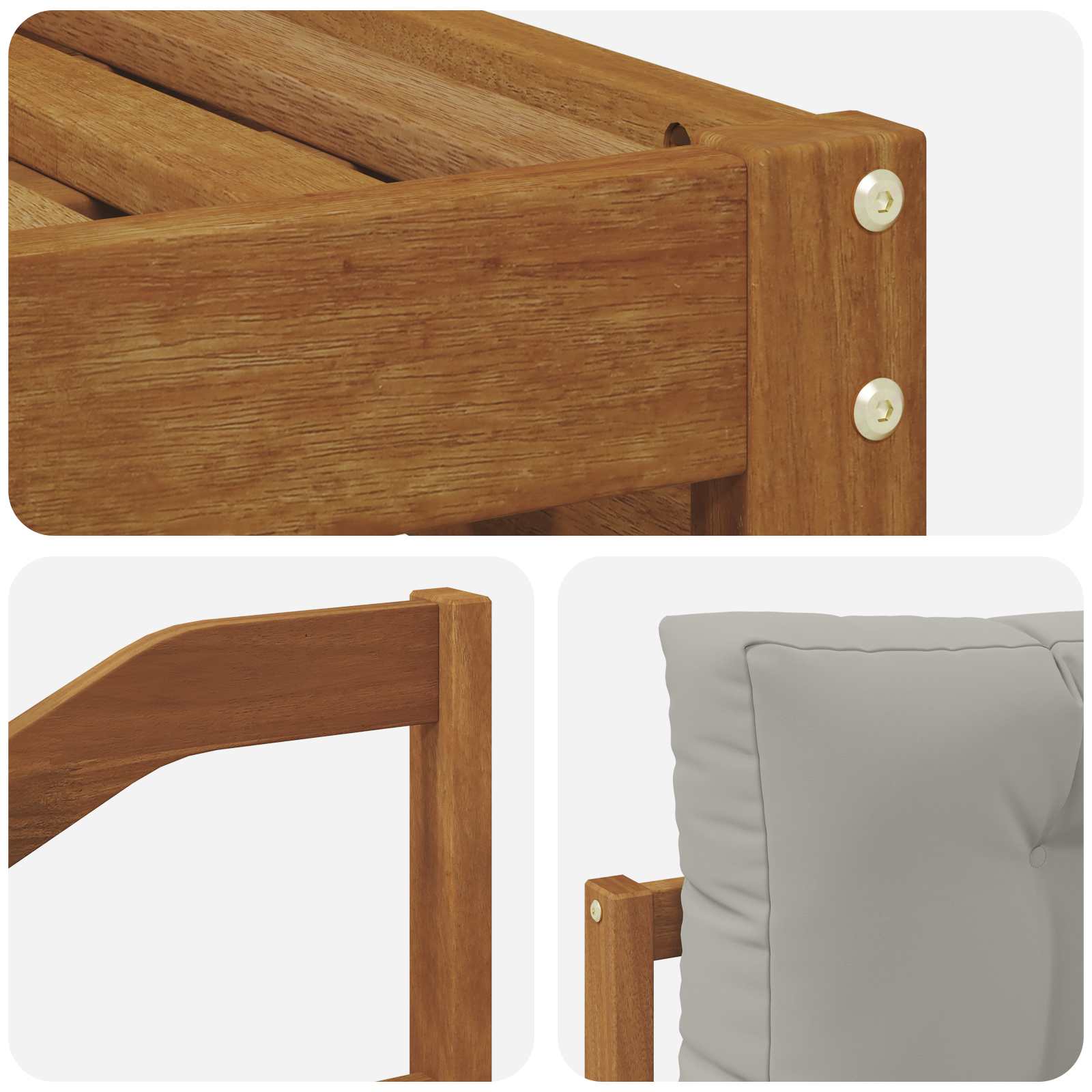Outdoor-Sofagarnitur mit Kissen 6 pcs Natürlich und Hellgrau