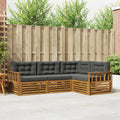 Outdoor-Sofagarnitur mit Kissen 4 pcs Natur und Anthrazit