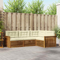 Outdoor-Sofagarnitur mit Kissen 4 pcs Natur und Creme