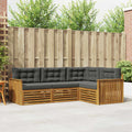 Outdoor-Sofagarnitur mit Kissen 4 pcs Natur und Anthrazit