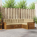 Outdoor-Sofagarnitur mit Kissen 4 pcs Natur und Beige