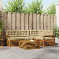 Outdoor-Sofagarnitur mit Kissen 5 pcs Natur und Beige