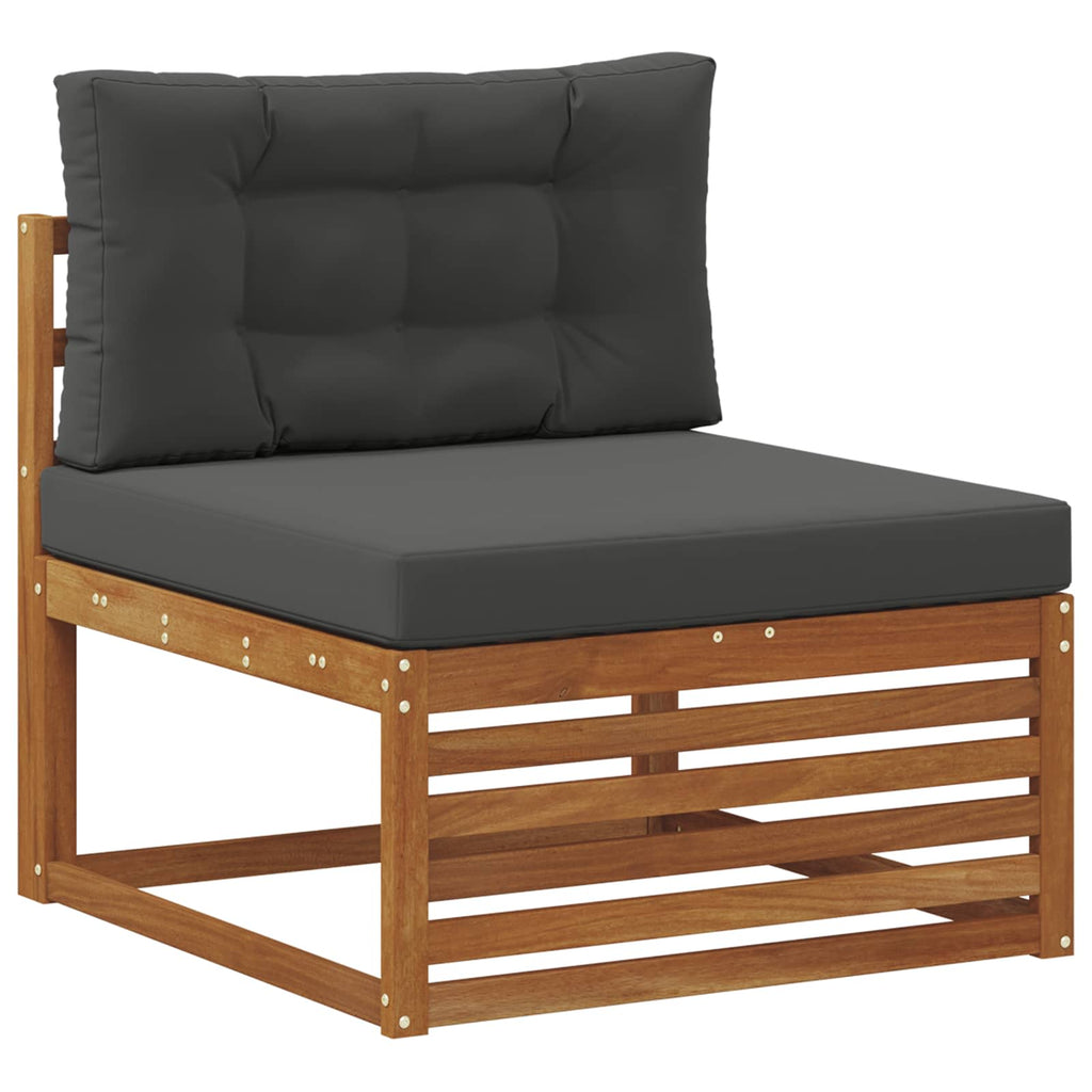 Outdoor-Sofagarnitur mit Kissen 5 pcs Natur und Anthrazit
