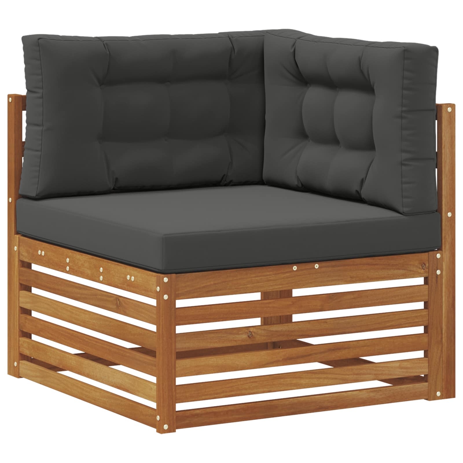 Outdoor-Sofagarnitur mit Kissen 5 pcs Natur und Anthrazit