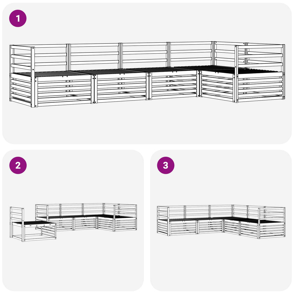 Outdoor-Sofagarnitur 5 pcs Natur