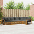Outdoor-Sofagarnitur mit Kissen 5 pcs Natur und Anthrazit