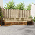 Outdoor-Sofagarnitur mit Kissen 5 pcs Natur und Beige