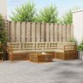 Outdoor-Sofagarnitur mit Kissen 6 pcs Natur und Beige