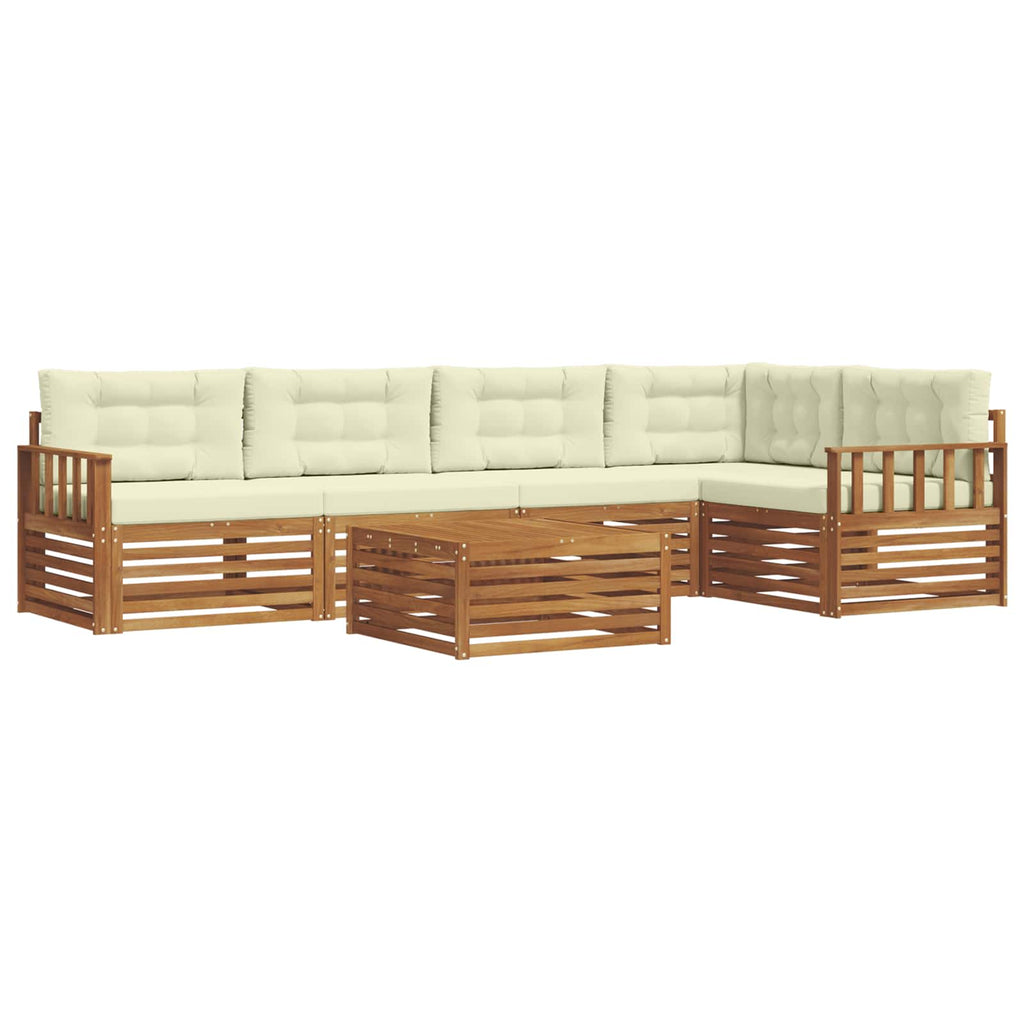 Outdoor-Sofagarnitur mit Kissen 6 pcs Natur und Creme