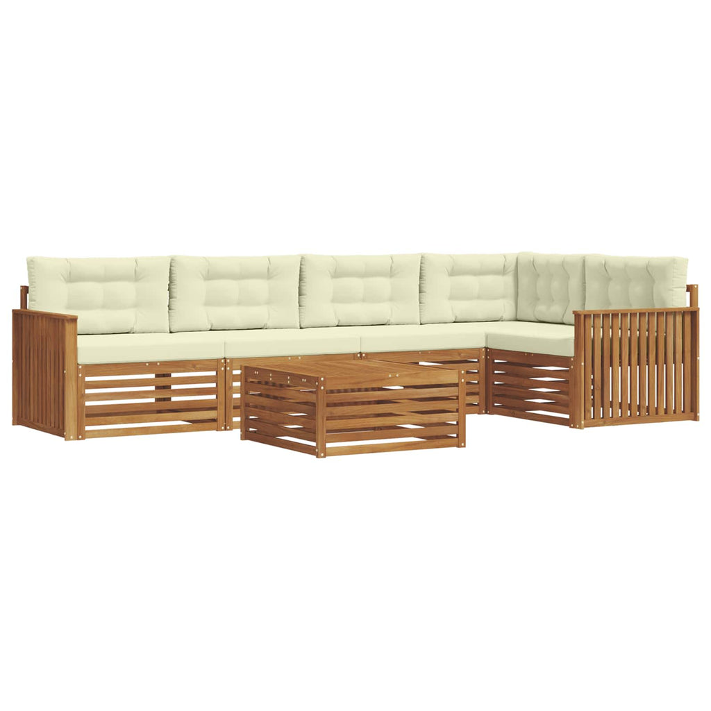 Outdoor-Sofagarnitur mit Kissen 6 pcs Natur und Creme