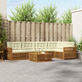 Outdoor-Sofagarnitur mit Kissen 6 pcs Natur und Creme