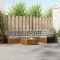 Outdoor-Sofagarnitur mit Kissen 6 pcs Natürlich und Hellgrau