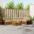 Outdoor-Sofagarnitur mit Kissen 6 pcs Natur und Beige
