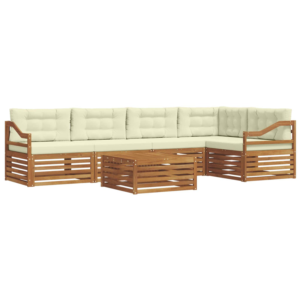 Outdoor-Sofagarnitur mit Kissen 6 pcs Natur und Creme