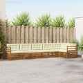 Outdoor-Sofagarnitur mit Kissen 6 pcs Natur und Creme