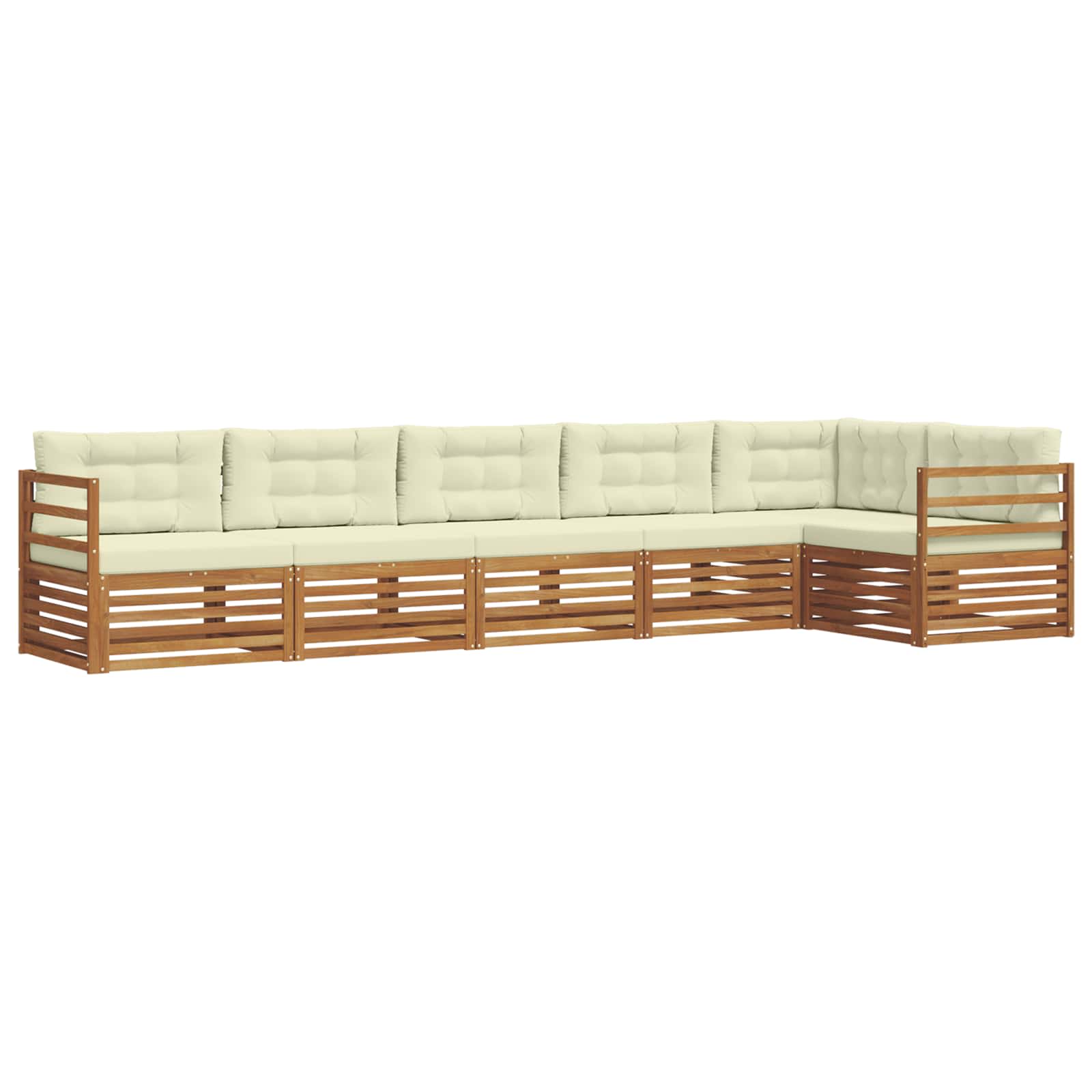 Outdoor-Sofagarnitur mit Kissen 6 pcs Natur und Creme