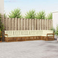 Outdoor-Sofagarnitur mit Kissen 6 pcs Natur und Creme