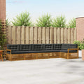 Outdoor-Sofagarnitur mit Kissen 6 pcs Natur und Anthrazit