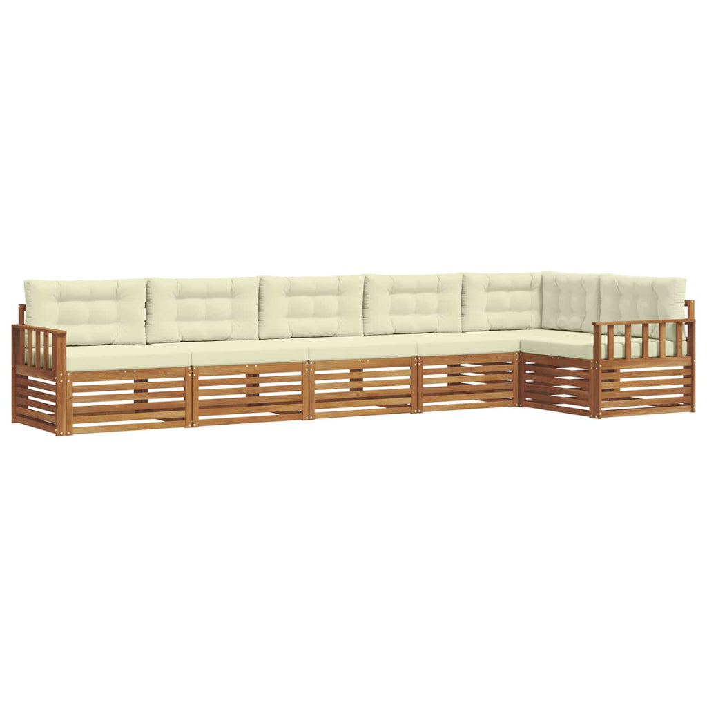 Outdoor-Sofagarnitur mit Kissen 6 pcs Natur und Creme