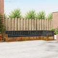 Outdoor-Sofagarnitur mit Kissen 6 pcs Natur und Anthrazit