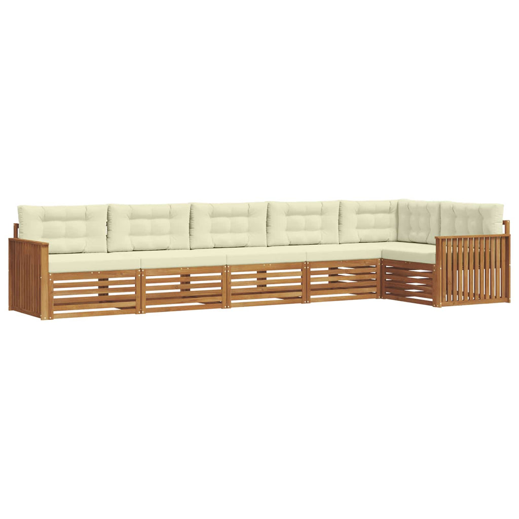 Outdoor-Sofagarnitur mit Kissen 6 pcs Natur und Creme