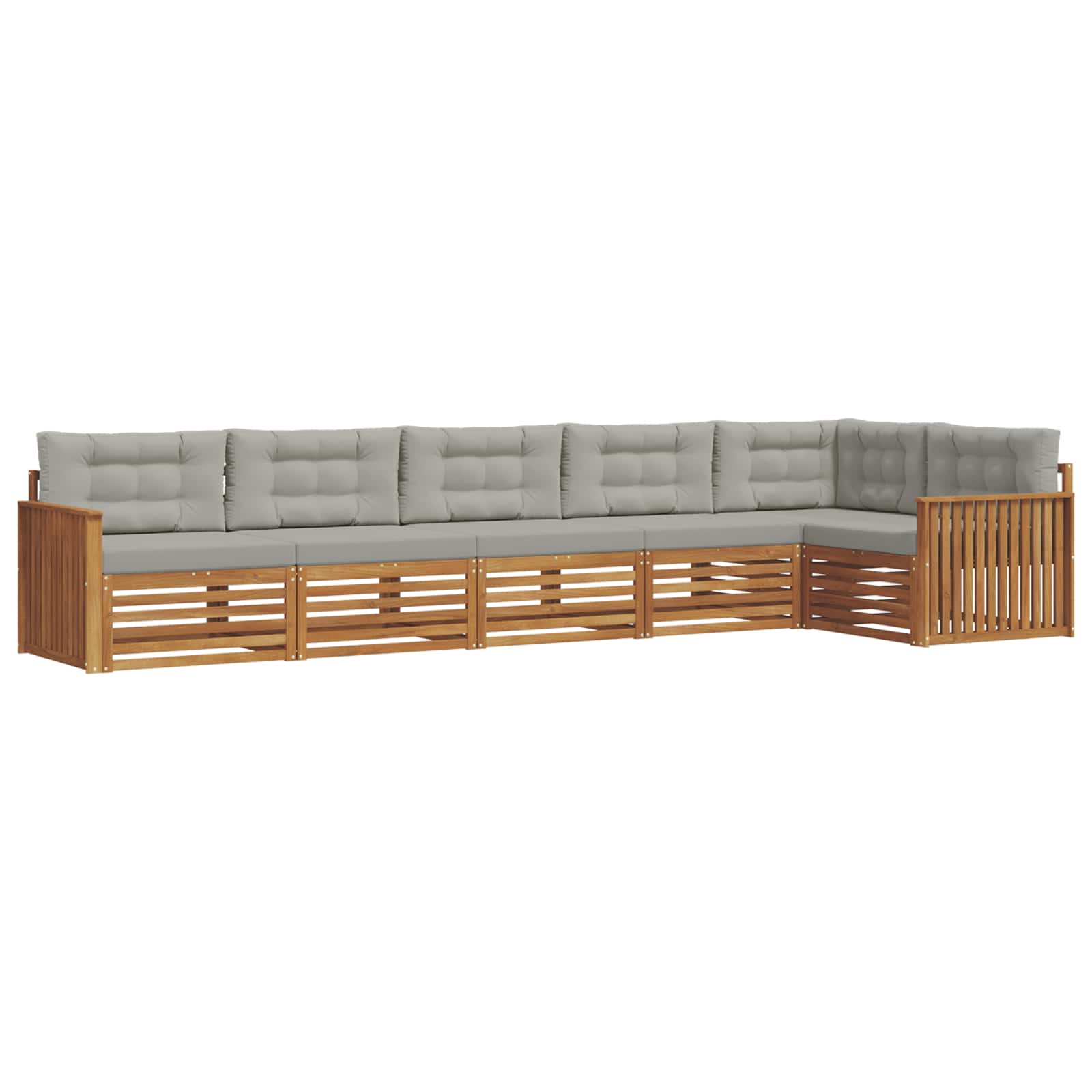 Outdoor-Sofagarnitur mit Kissen 6 pcs Natürlich und Hellgrau